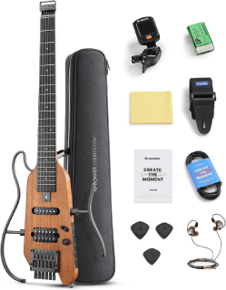 Donner HUSH-X Electric Guitar Travel Kit - Natural