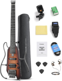 Donner HUSH-X Electric Guitar Travel Kit - Sunburst
