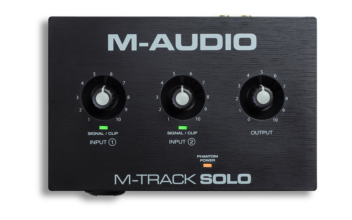 M-Audio M-Track Solo 48-KHz, 2-channel USB Audio Interface with 1 Crystal Preamp, Phantom Power and Instrument Input