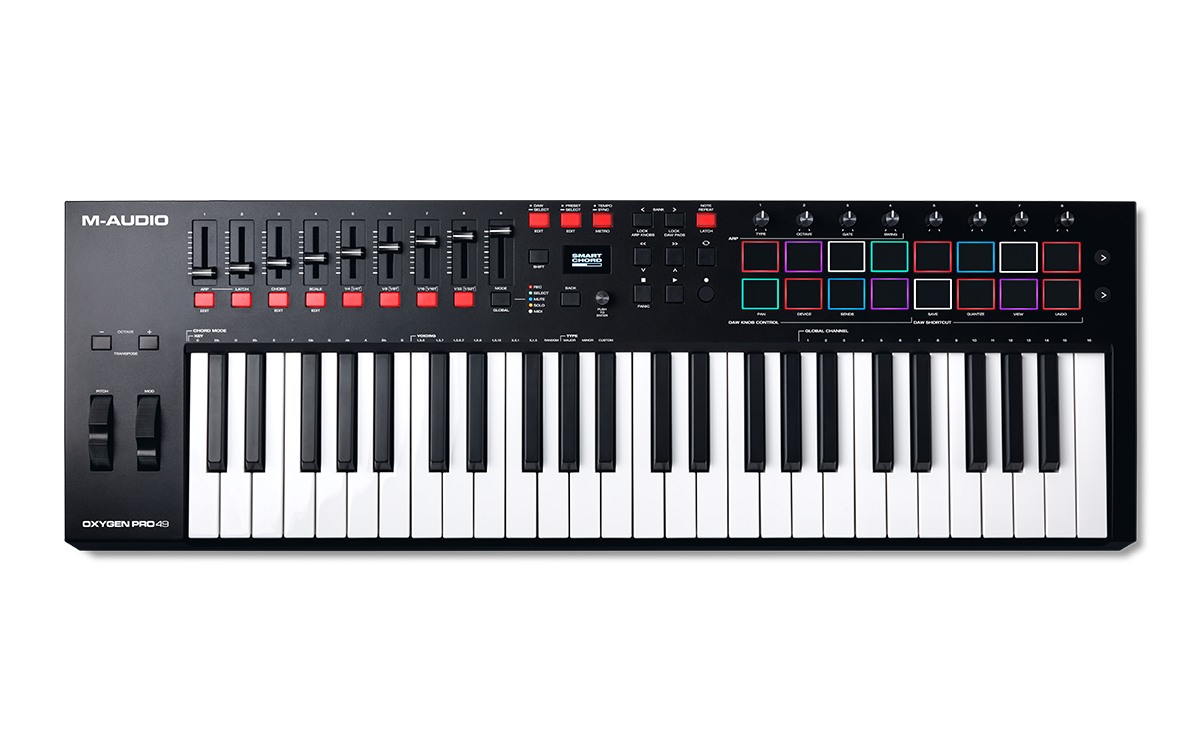 M-Audio Oxygen Pro 49 Powerful, 49-key USB powered MIDI controller with Smart Controls and Auto-mapping