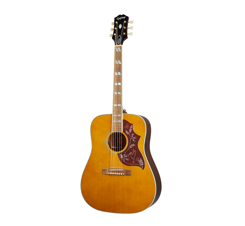 Epiphone Hummingbird - All Solid Wood Fishman Sonitone  Aged Antique Natural Gloss