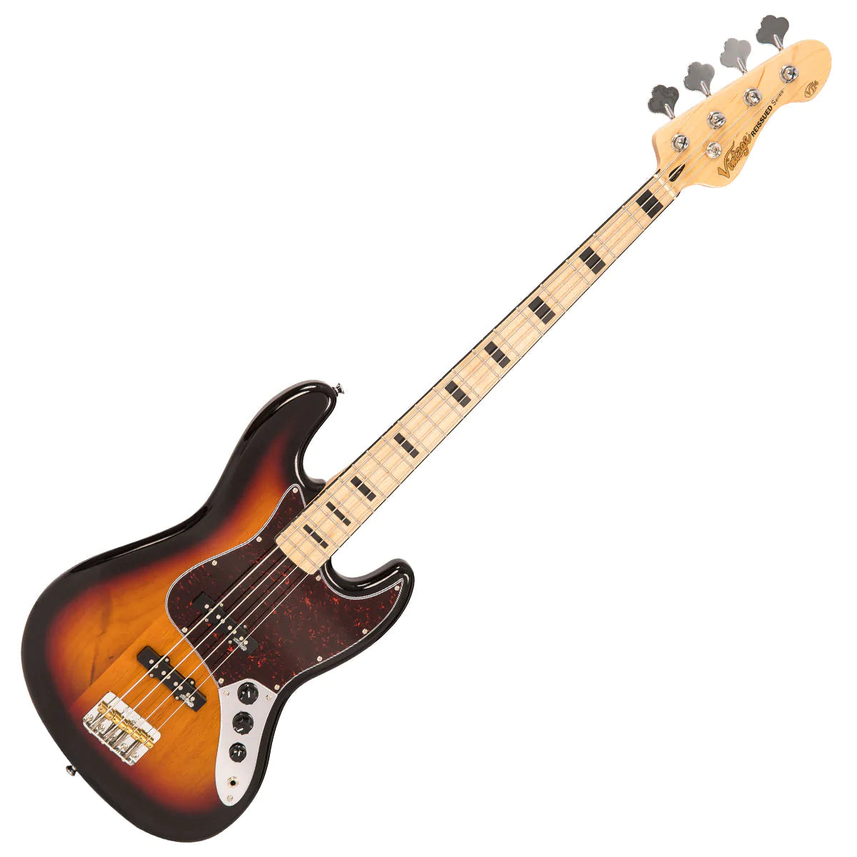 Electric Bass Vintage VJ74 Reissued Maple F/Board Bass ~ Sunset Sunburst VJ74MSSB