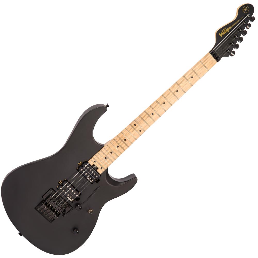 Electric Guitar Vintage V624 Reissued Floyd Rose – Satin Black V624FRBK
