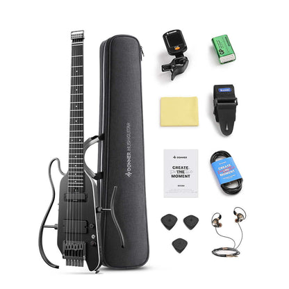 Donner Hush-X Pro Electric Guitar Travel Kit - Black