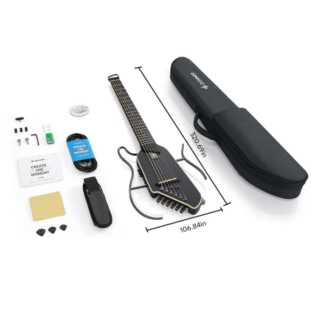 Donner HUSH I Evo2 Silent Guitar - Black