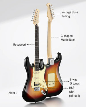 Donner DST-600 HSS Electric Guitar - Sunburst