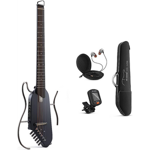 Donner HUSH-I Acoustic Electric Travel Silent Guitar - Maple Black