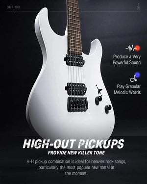 Donner DMT-100W Electric Guitar - Matte White