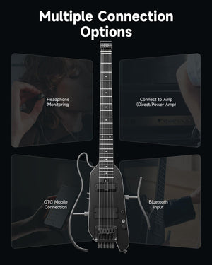 Donner Hush-X Pro Electric Guitar Travel Kit - Black