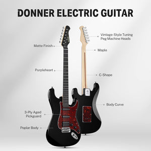Donner DST-200 Electric Guitar - Black