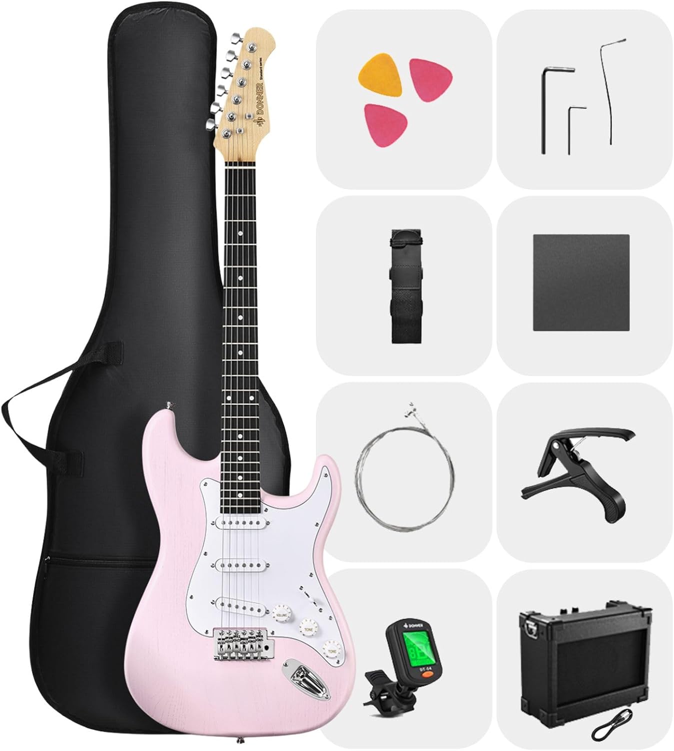Donner DST-80 Electric Guitar - Shell Pink