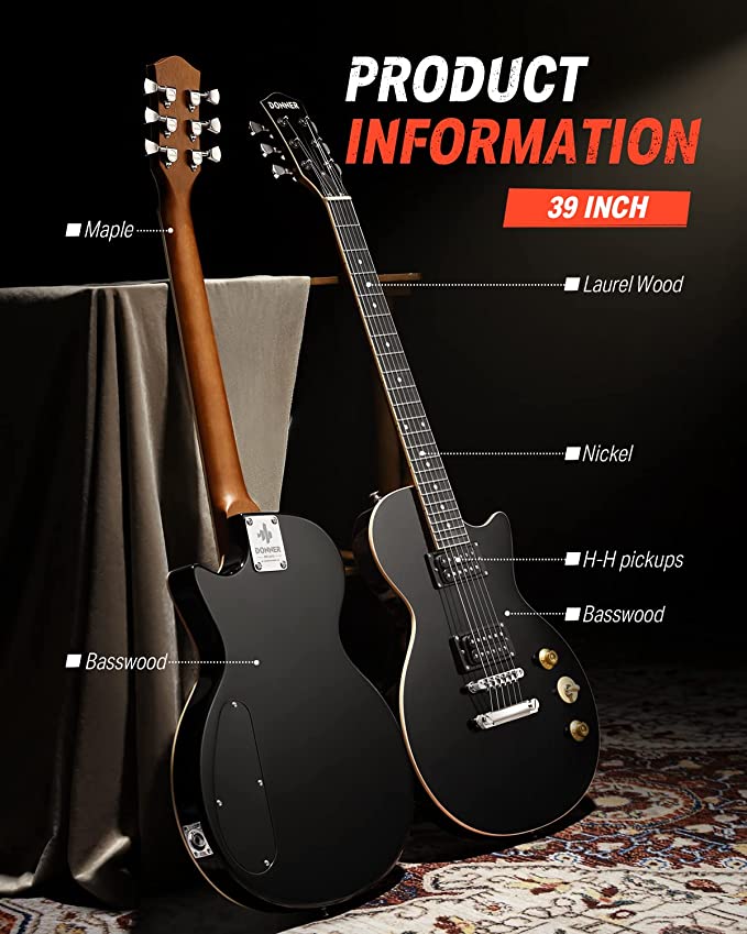Donner DLP-124B Electric Guitar - Black