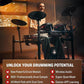 Donner DED-300X Electronic Drum Set, Electric Drum Kit with 10″ Quiet Mesh Drum Pad, 12″ Crash Cymbals, 100 Kits, 900+ Sounds and 50 Demo Songs, Sticks, USB MIDI, DONNER PLAY app (5 Pads, 4 Cymbals)