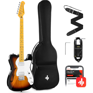 Donner DJC-1000S TL Thinline F Hole Electric Guitar - Sunburst