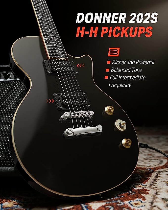 Donner DLP-124B Electric Guitar - Black