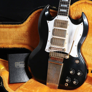 Gibson Custom Shop SG Custom 3-Pickup w/Long Maestro Vibrola VOS, Ebony w/Case