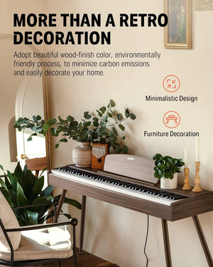 Donner DDP-80 88 Key Weighted Digital Piano - Walnut Wood