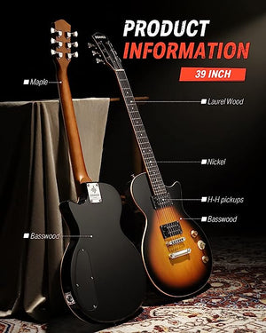 Donner DLP-124S Electric Guitar - Sunburst