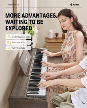 Donner DDP-60 88 Key Digital Piano - Classic Gray Wood Grain