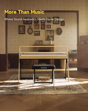 Donner OURA R300 88 Key Weighted Keyboard untuk Tingkat Lanjut, Piano Digital Rumah dengan 88 Keys Graded Hammer Keyborad Standar, Bluetooth, LOKAL OFF, 2*15W, Half-pedal, Polifoni 256, Warna Light Wood