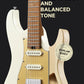 Donner DST-550 White, 39-inch ST Gitar Elektrik, H-S-S Pickup, Solid Double-Cut Poplar Body