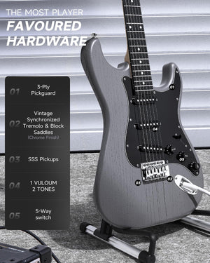 Donner DST-80 Electric Guitar - Matte Black