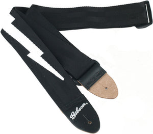 Guitar Strap GIBSON The Lightning Bolt Seatbelt, Black ASGSBL-10