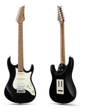 Donner DST-550 Black, 39-inch ST Gitar Elektrik, H-S-S Pickup, Solid Double-Cut Poplar Body