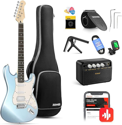Donner DST-152R Electric Guitar - Metallic Ice Blue