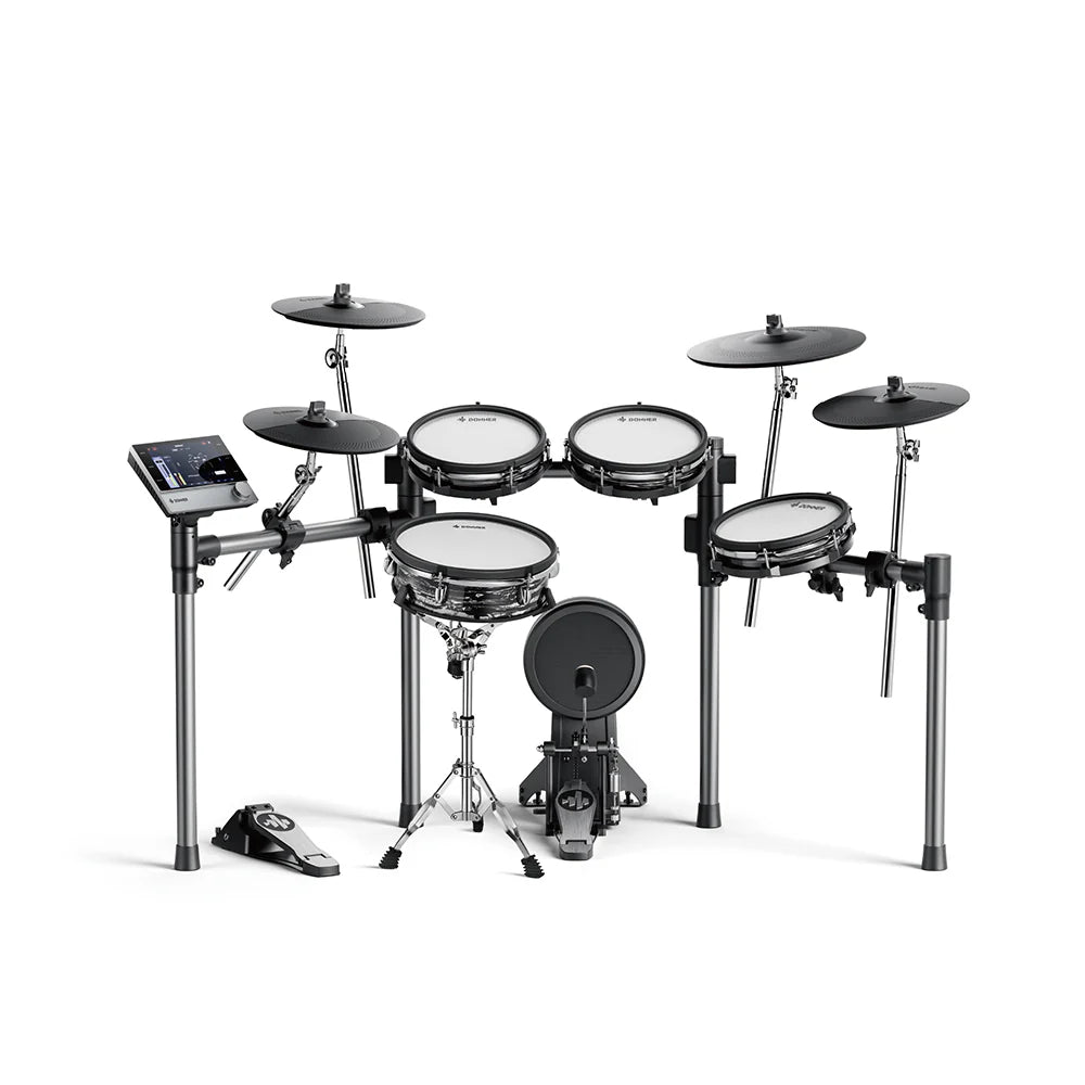 Donner Beat Max Electronic Drum Set, Electric Drum Kit with 12″ Quiet Mesh Drum Pads, 14″ Cymbals w/Choke, 100 Kits and 1100+ Sounds, Sticks, USB MIDI, DONNER PLAY app (5 Pads, 4Cymbals)