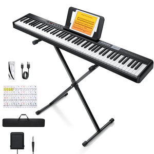 Donner DEP-1B Black - Portable Digital Piano w/ Stand