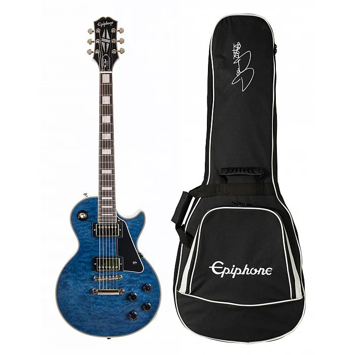 Epiphone Les Paul Custom Quilt Viper Blue with Premium Gig Bag