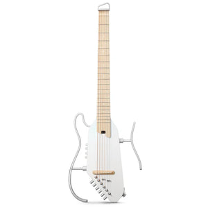 Donner Hush-I Pro Silent Acoustic Guitar Portable / Travel Acoustic Guitar Kit with Sound Effects - White