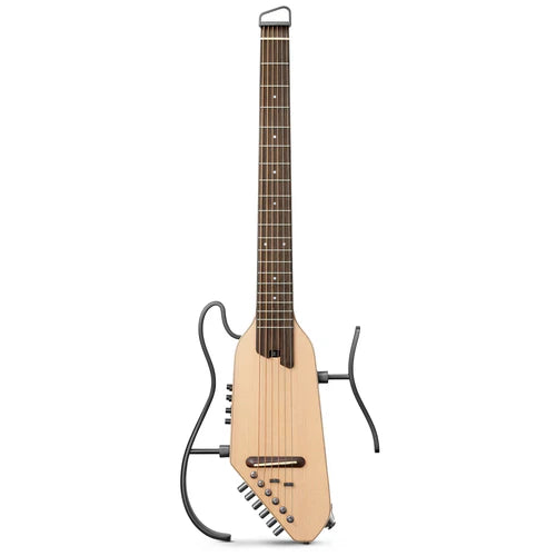 Donner Hush-I Pro Silent Acoustic Guitar Portable / Travel Acoustic Guitar Kit with Sound Effects - Natural