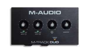 M-Audio M-Track Duo 48-KHz, 2-channel USB Audio Interface with 2 Combo Inputs with Crystal Preamps, and Phantom Power