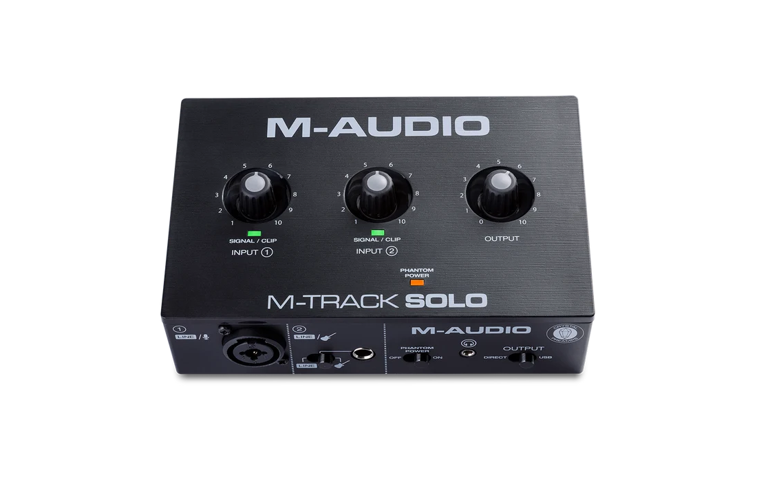 M-Audio M-Track Solo 48-KHz, 2-channel USB Audio Interface with 1 Crystal Preamp, Phantom Power and Instrument Input