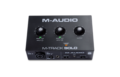 M-Audio M-Track Solo 48-KHz, 2-channel USB Audio Interface with 1 Crystal Preamp, Phantom Power and Instrument Input
