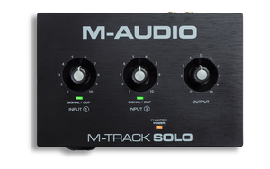 M-Audio M-Track Solo 48-KHz, 2-channel USB Audio Interface with 1 Crystal Preamp, Phantom Power and Instrument Input
