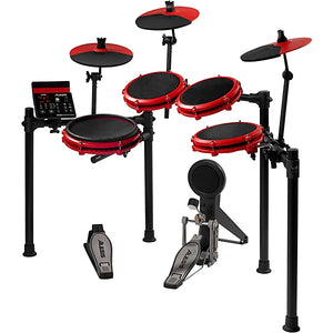 Alesis NITRO MAX KIT Red Edition  Eight Piece Electronic Drum Kit with Mesh Heads and Bluetooth