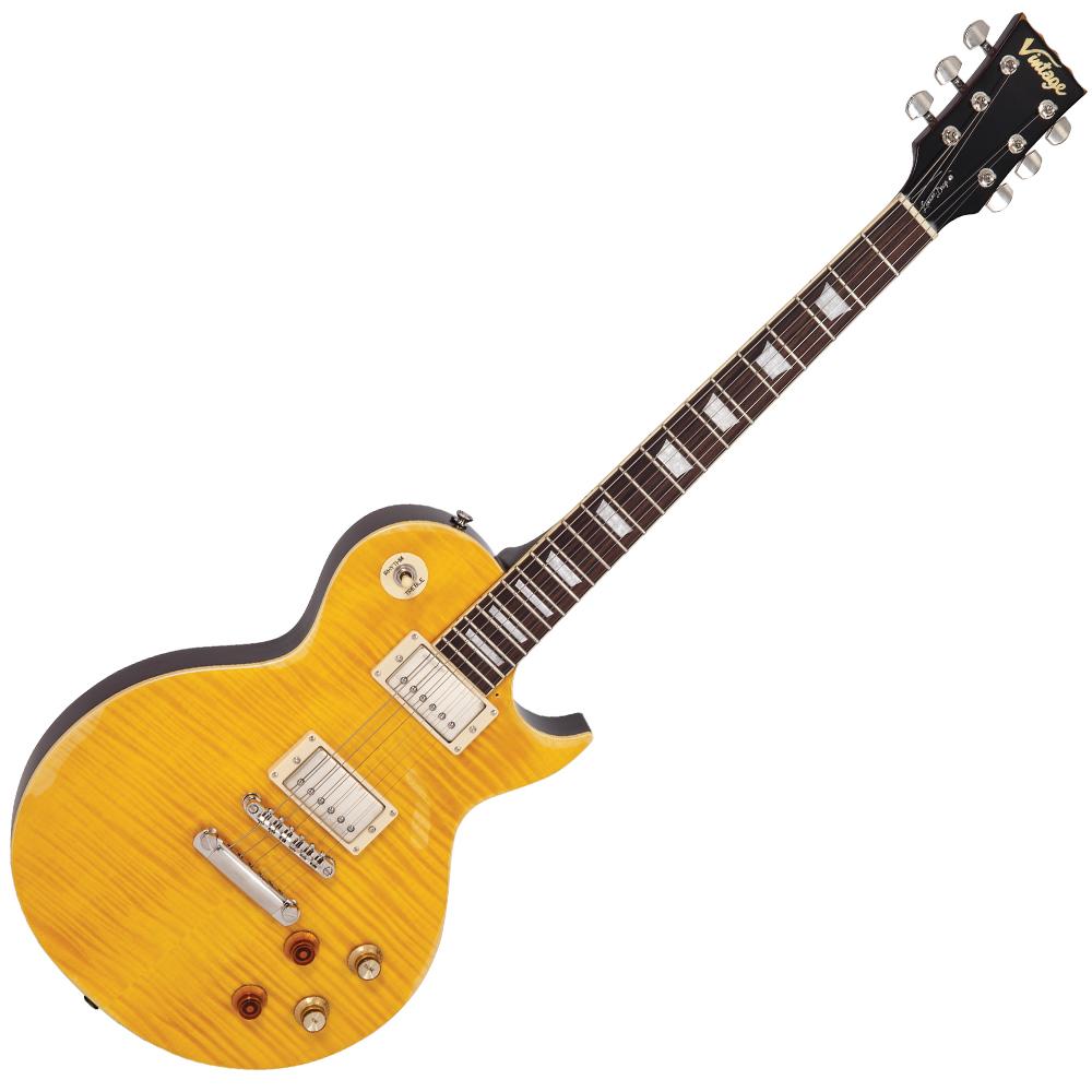 Vintage V100MRPGM ICON Electric Guitar ~ Distressed 'Lemon Drop'