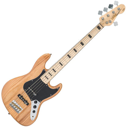 Vintage VJ75MNAT ReIssued Maple Fingerboard Bass Guitar ~ 5-String - Natural Ash