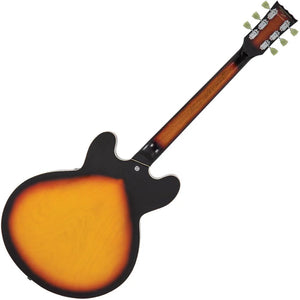 Vintage VSA500SB ReIssued Semi Acoustic Guitar ~ Sunburst