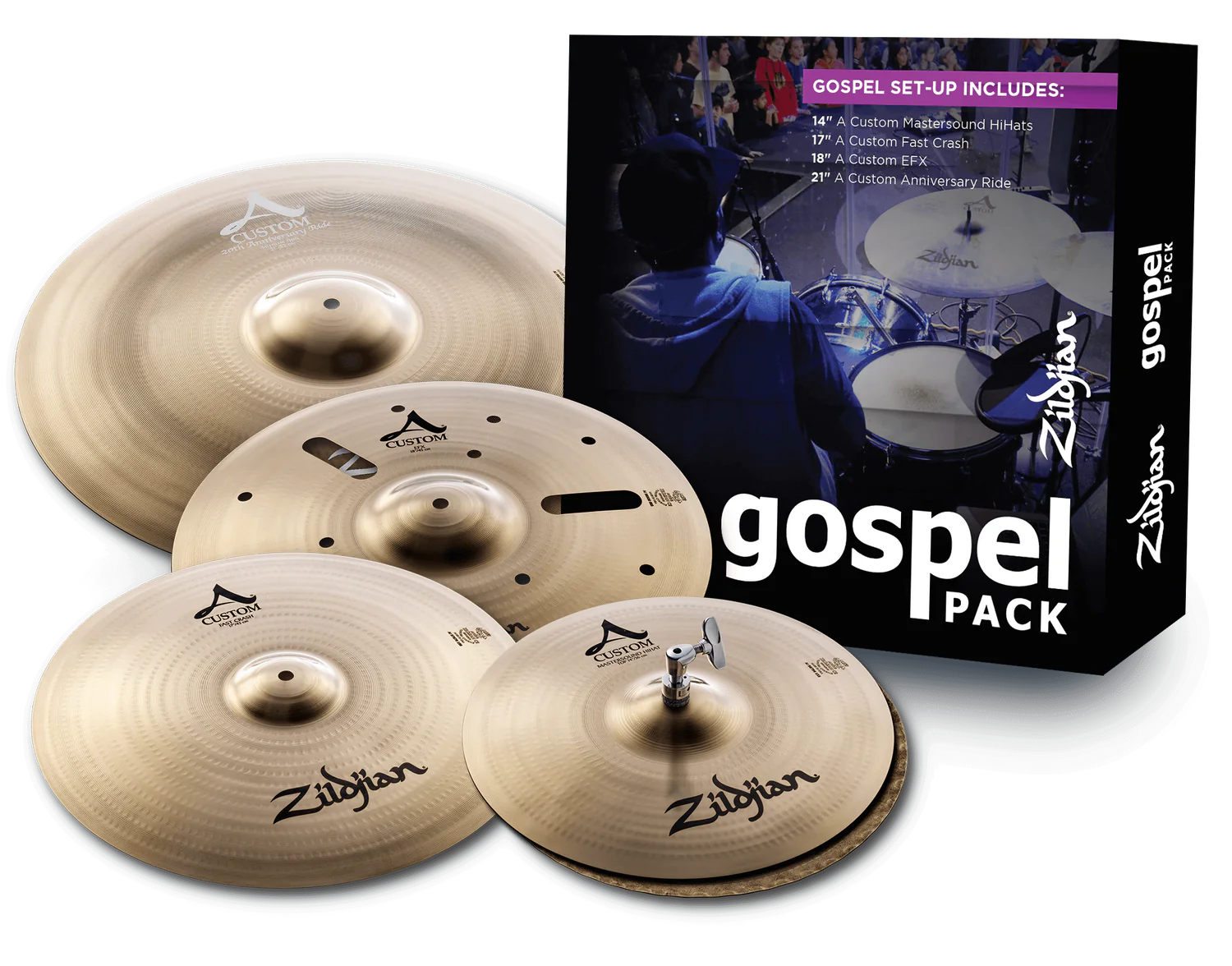 Zildjian A Custom Gospel Cymbal Pack - AC0801G