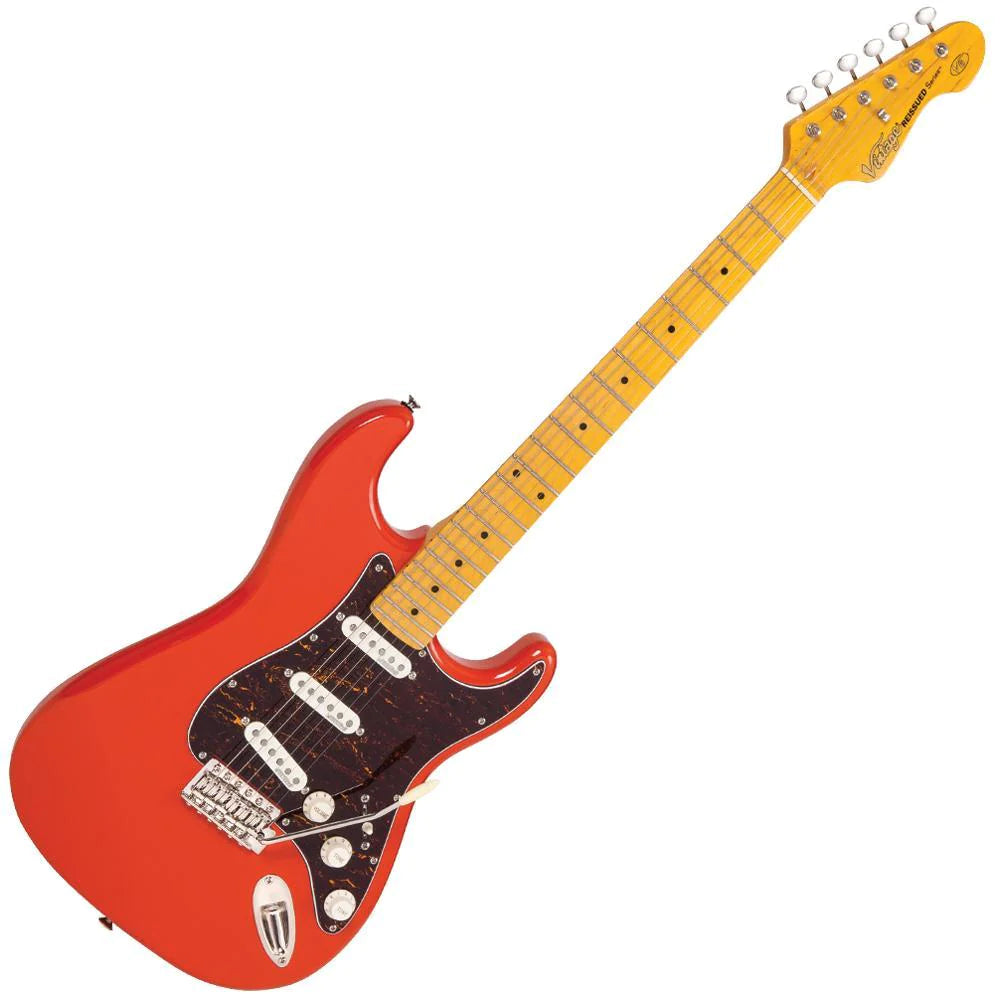 Vintage V6MFR ReIssued Electric Guitar ~ Firenza Red